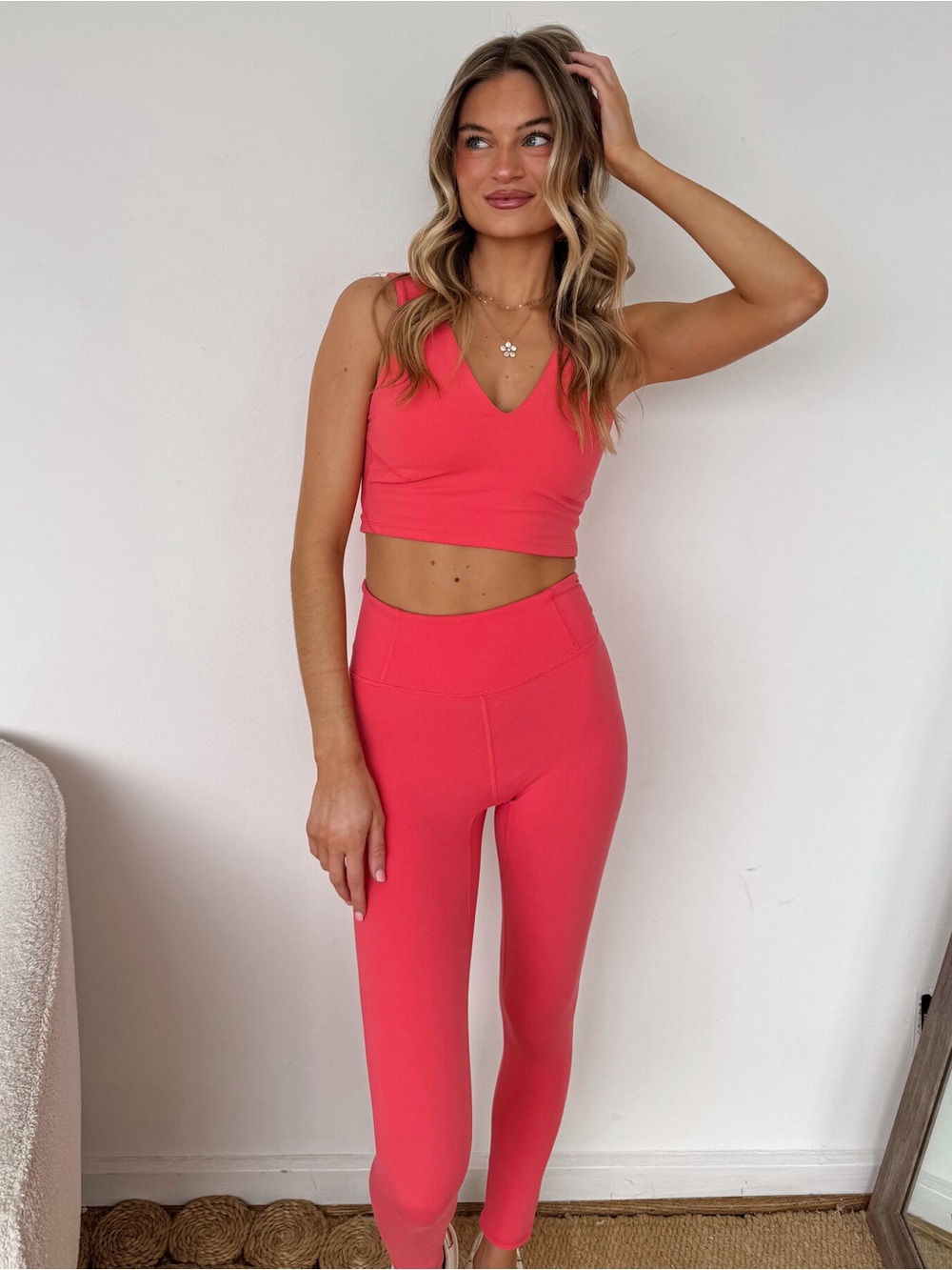 Free People Movement Never Better Crop Leggings Set Small Electric Sunset NWT